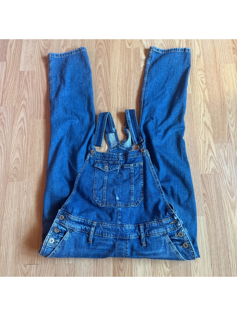 Arizona Distressed Denim Overalls Size Large